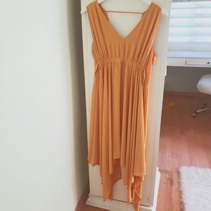 BCBG MaxAzria yellow chiffon dress small